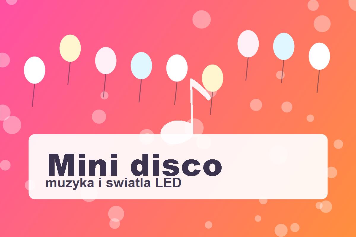 Mini disco z muzyką i kolorowymi światłami LED